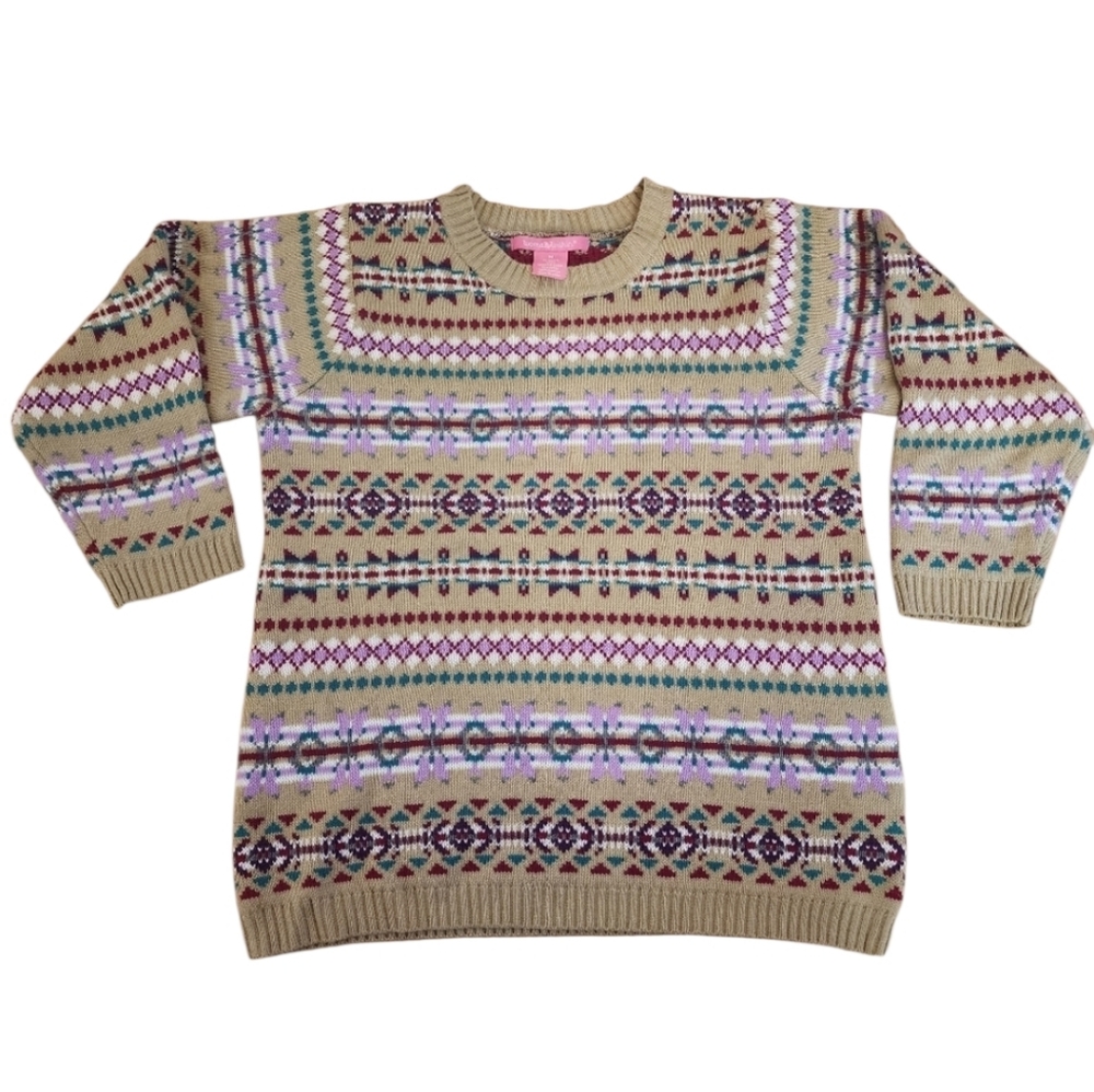 Woman Within Fair Isle Knit Sweater- M